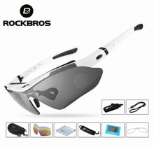 Load image into Gallery viewer, ROCKBROS Polarized Sports Men Sunglasses Road Cycling Glasses Mountain Bike Bicycle Riding Protection Goggles Eyewear 5 Lens