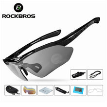 Load image into Gallery viewer, ROCKBROS Polarized Sports Men Sunglasses Road Cycling Glasses Mountain Bike Bicycle Riding Protection Goggles Eyewear 5 Lens