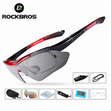 Load image into Gallery viewer, ROCKBROS Polarized Sports Men Sunglasses Road Cycling Glasses Mountain Bike Bicycle Riding Protection Goggles Eyewear 5 Lens