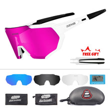 Load image into Gallery viewer, QUESHARK 2019 New Design Polarized Cycling Glasses For Man Women Bike Eyewear Cycling Sunglasses 4 Lens UV400 Sport Glasses