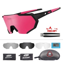 Load image into Gallery viewer, QUESHARK 2019 New Design Polarized Cycling Glasses For Man Women Bike Eyewear Cycling Sunglasses 4 Lens UV400 Sport Glasses