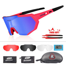 Load image into Gallery viewer, QUESHARK 2019 New Design Polarized Cycling Glasses For Man Women Bike Eyewear Cycling Sunglasses 4 Lens UV400 Sport Glasses