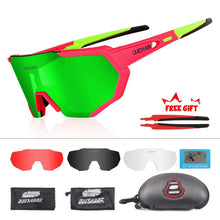Load image into Gallery viewer, QUESHARK 2019 New Design Polarized Cycling Glasses For Man Women Bike Eyewear Cycling Sunglasses 4 Lens UV400 Sport Glasses