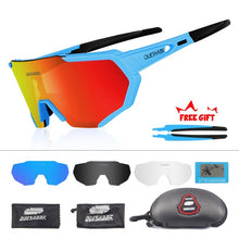 Load image into Gallery viewer, QUESHARK 2019 New Design Polarized Cycling Glasses For Man Women Bike Eyewear Cycling Sunglasses 4 Lens UV400 Sport Glasses