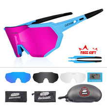 Load image into Gallery viewer, QUESHARK 2019 New Design Polarized Cycling Glasses For Man Women Bike Eyewear Cycling Sunglasses 4 Lens UV400 Sport Glasses