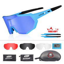 Load image into Gallery viewer, QUESHARK 2019 New Design Polarized Cycling Glasses For Man Women Bike Eyewear Cycling Sunglasses 4 Lens UV400 Sport Glasses