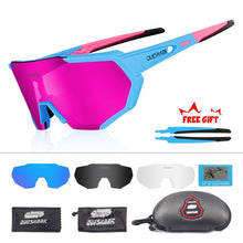 Load image into Gallery viewer, QUESHARK 2019 New Design Polarized Cycling Glasses For Man Women Bike Eyewear Cycling Sunglasses 4 Lens UV400 Sport Glasses