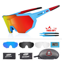 Load image into Gallery viewer, QUESHARK 2019 New Design Polarized Cycling Glasses For Man Women Bike Eyewear Cycling Sunglasses 4 Lens UV400 Sport Glasses
