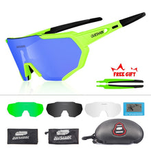 Load image into Gallery viewer, QUESHARK 2019 New Design Polarized Cycling Glasses For Man Women Bike Eyewear Cycling Sunglasses 4 Lens UV400 Sport Glasses