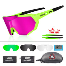 Load image into Gallery viewer, QUESHARK 2019 New Design Polarized Cycling Glasses For Man Women Bike Eyewear Cycling Sunglasses 4 Lens UV400 Sport Glasses