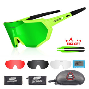 QUESHARK 2019 New Design Polarized Cycling Glasses For Man Women Bike Eyewear Cycling Sunglasses 4 Lens UV400 Sport Glasses