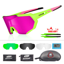 Load image into Gallery viewer, QUESHARK 2019 New Design Polarized Cycling Glasses For Man Women Bike Eyewear Cycling Sunglasses 4 Lens UV400 Sport Glasses