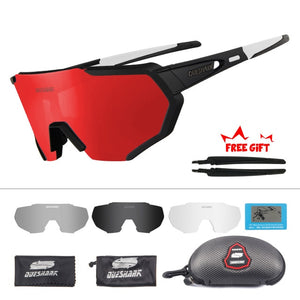 QUESHARK 2019 New Design Polarized Cycling Glasses For Man Women Bike Eyewear Cycling Sunglasses 4 Lens UV400 Sport Glasses