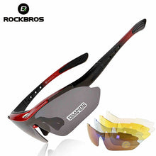 Load image into Gallery viewer, ROCKBROS Polarized Sports Men Sunglasses Road Cycling Glasses Mountain Bike Bicycle Riding Protection Goggles Eyewear 5 Lens