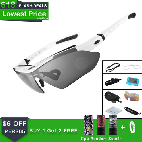 RockBros Polarized Cycling Sun Glasses Outdoor Sports Bicycle Glasses Men Women Bike Sunglasses 29g Protection Eyewear 5 Lens