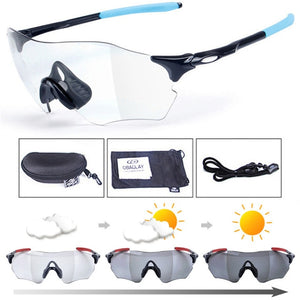LOCLE Photochromic Cycling Bicycle Bike Glasses Outdoor Sports Bicycle Bike Sunglasses Goggles Bike Eyewear UV400 Gafas Ciclismo